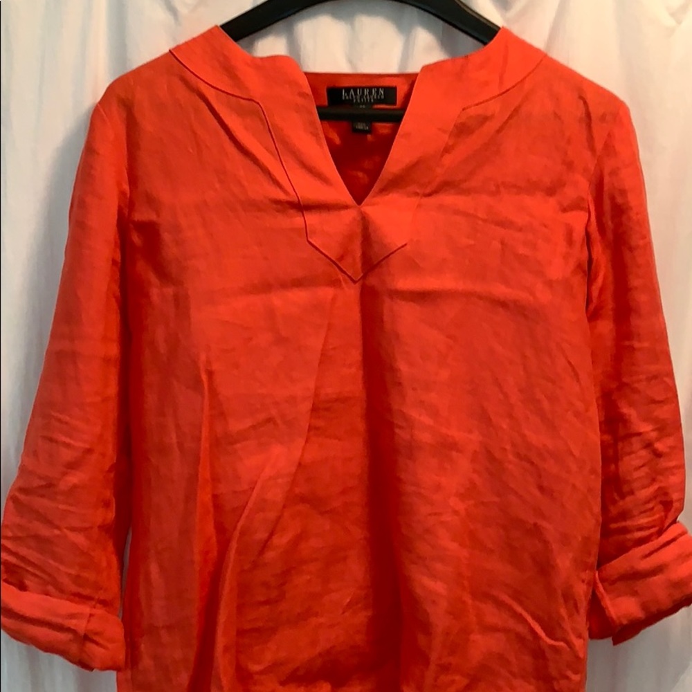 Ralph Lauren orange linen blouse